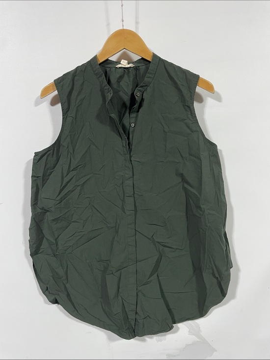 Eileen Fisher Tops - Eileen Fisher Sleeveless Button-Front Shell in Forest Green